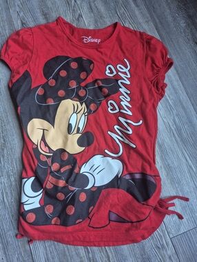 Disney Bright Red Logo Tee with White Print